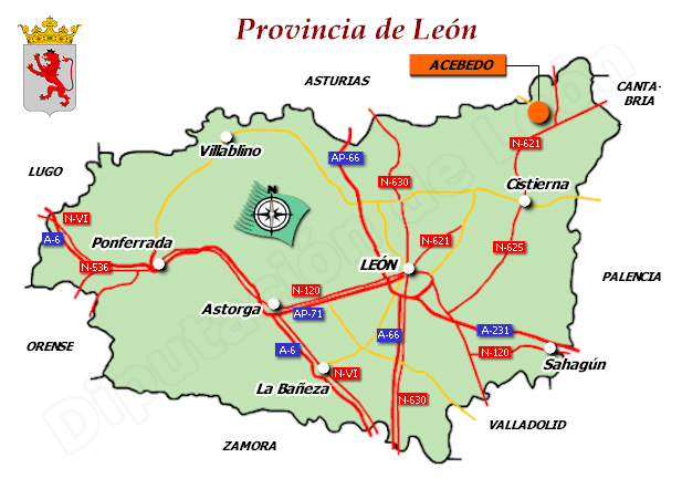 Mapa de la provincia de León